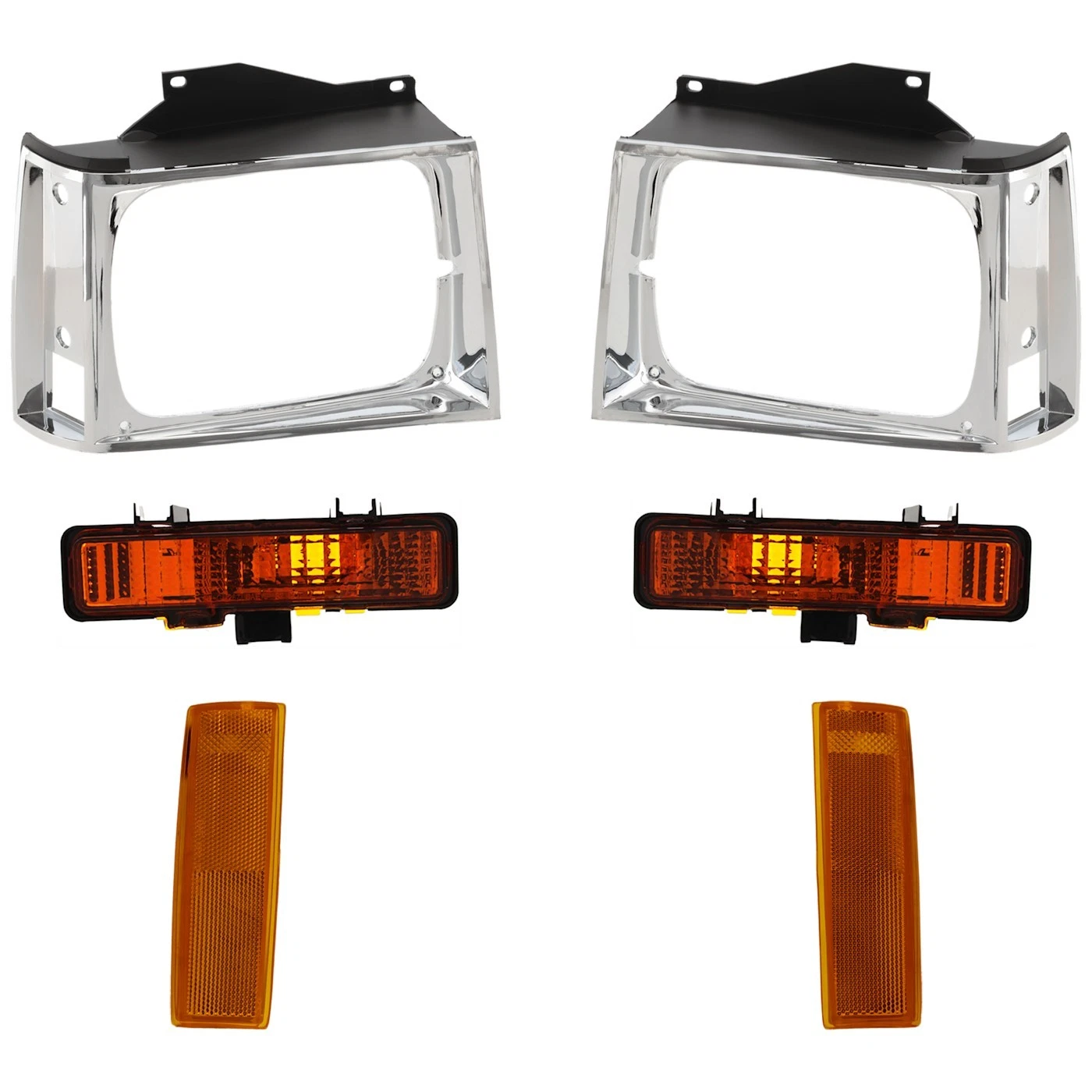 Head light Headlight Door Headlamp Bezel Driver & Passenger Side for Chevy S10