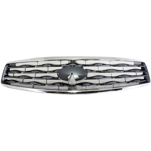 Grille For 2009-2011 Infiniti FX35 FX50 Chrome Shell w/ Gray Insert Plastic