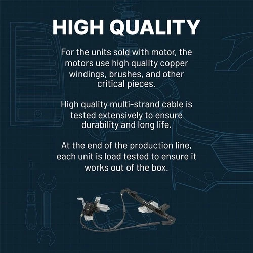 Window Regulator For 2014-2020 Nissan Rogue Power with Motor Front Driver Side - Image 4